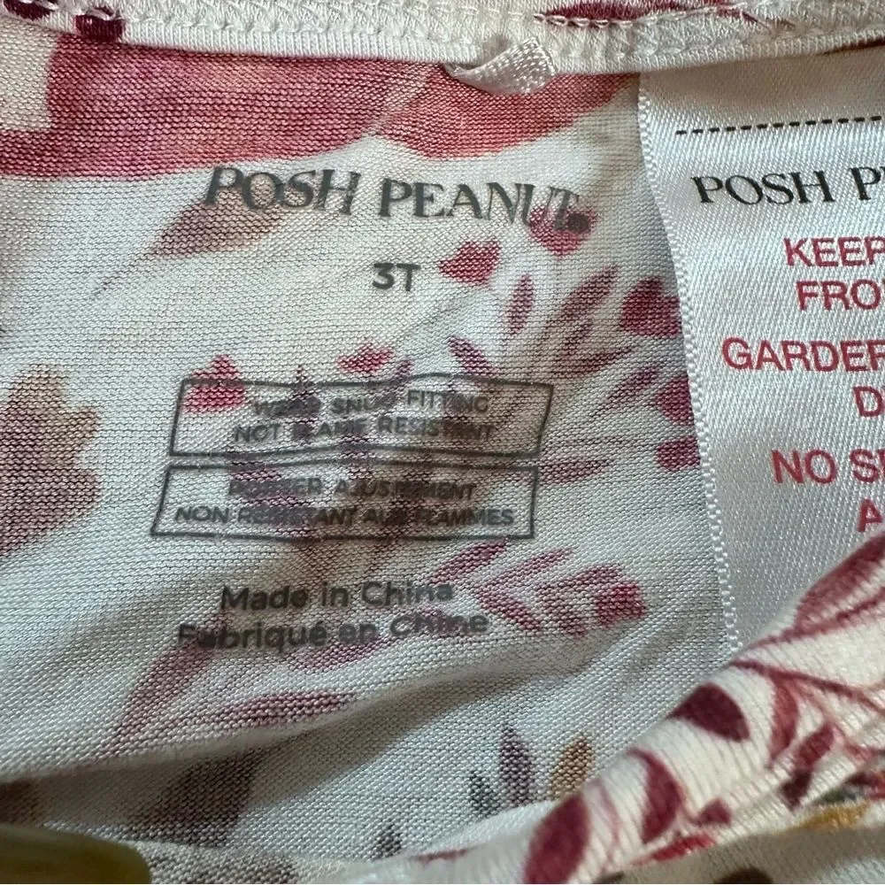 Posh Peanut Bamboo Woodland Creature Pajama Set - Red and Cream Size 3t